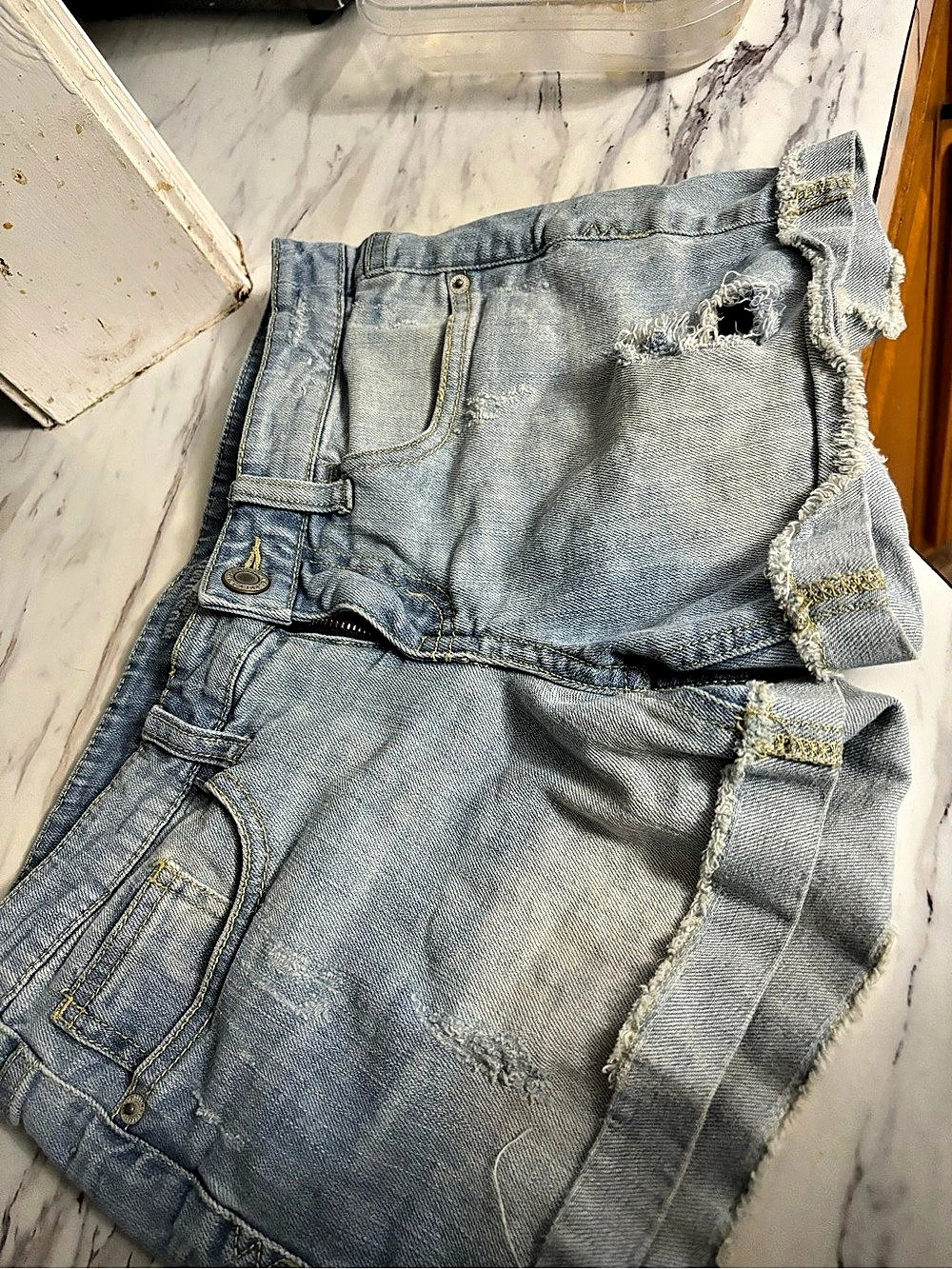Mossimo Supply Co. Distressed Denim Jean Shorts Size 9